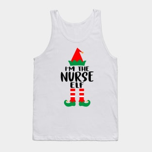 I'm The Nurse Elf Family Matching Group Christmas Costume Outfit Pajama Funny Gift Tank Top